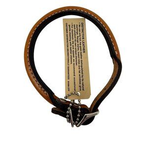 Circle T 12" Tan Leather Dog Collar Premium Quality Durable Adjustable